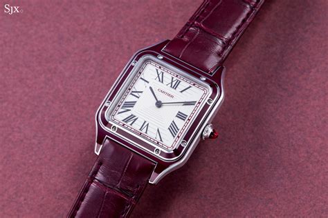 cartier santos dumont burgundy|cartier santos size chart.